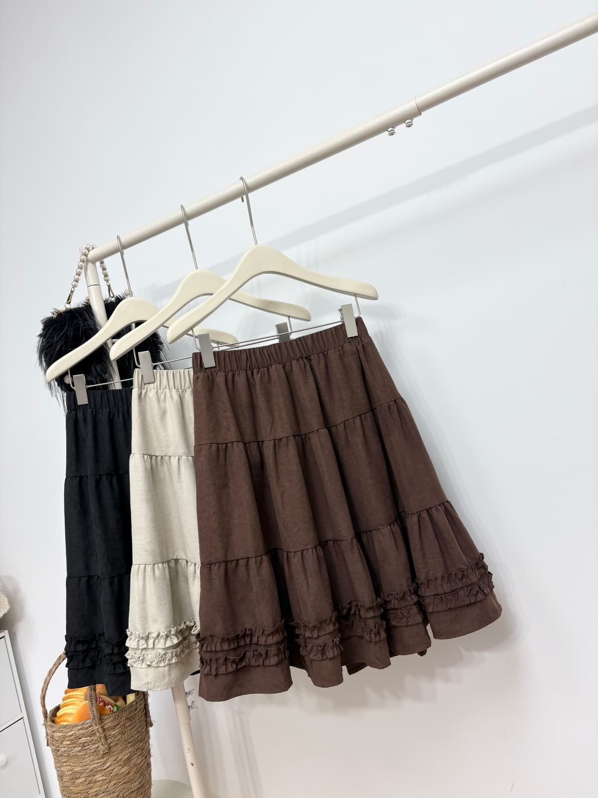 실사 가을 새로운 한 부서 chic 목이버섯 레이스 패치워크 반신 스커트 달콤함 연령 감소 한 마디 중간 스커트 5 점 치마 상세 이미지 2