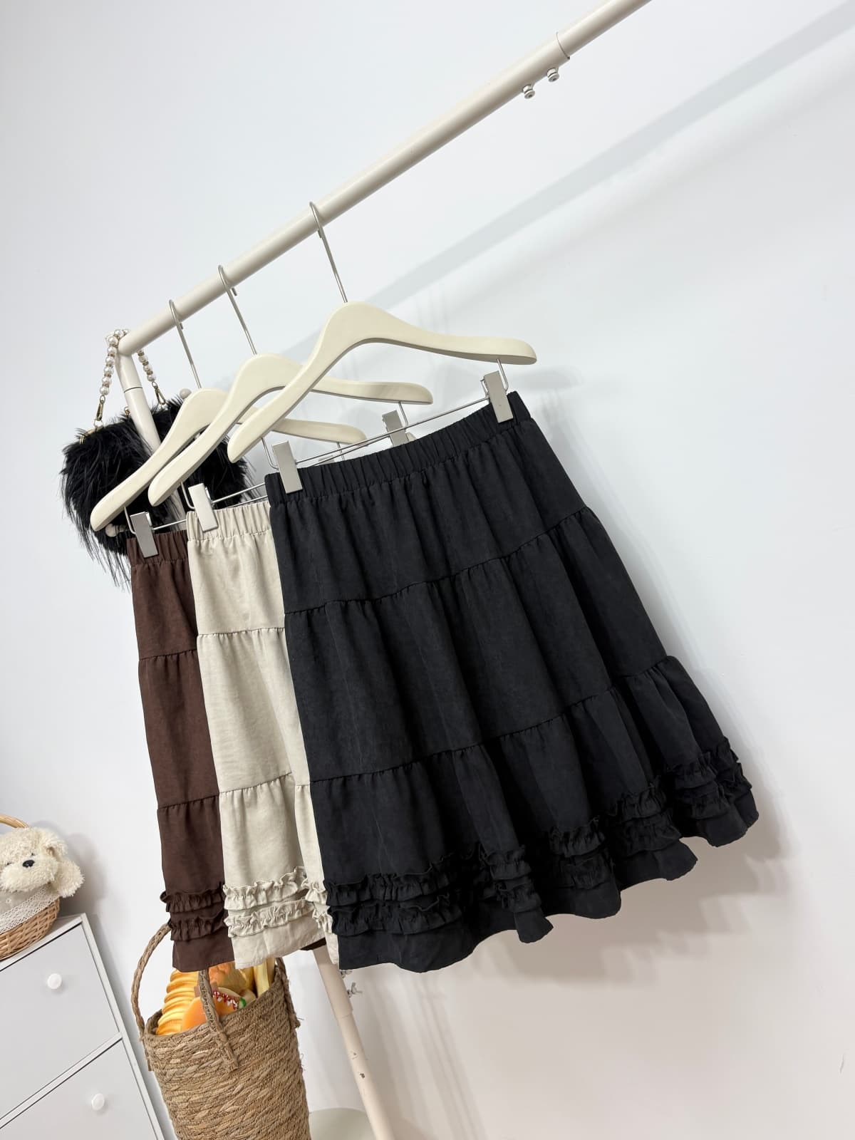 실사 가을 새로운 한 부서 chic 목이버섯 레이스 패치워크 반신 스커트 달콤함 연령 감소 한 마디 중간 스커트 5 점 치마 상세 이미지 12