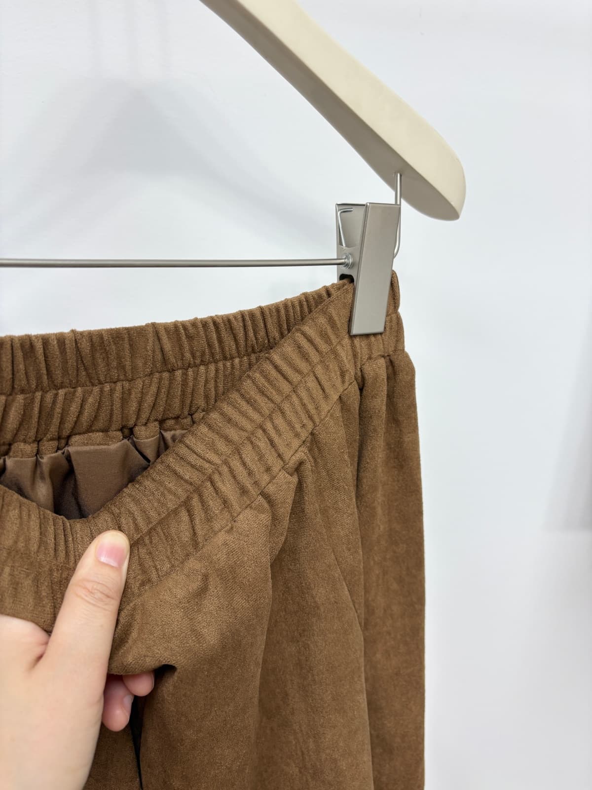 실사 가을 새로운 한 부서 디자인 센스 패치워크 반신 스커트 한 마디 빅 플레어 스커트 달콤함 프릴 인어 꼬리 중간 스커트 상세 이미지 11