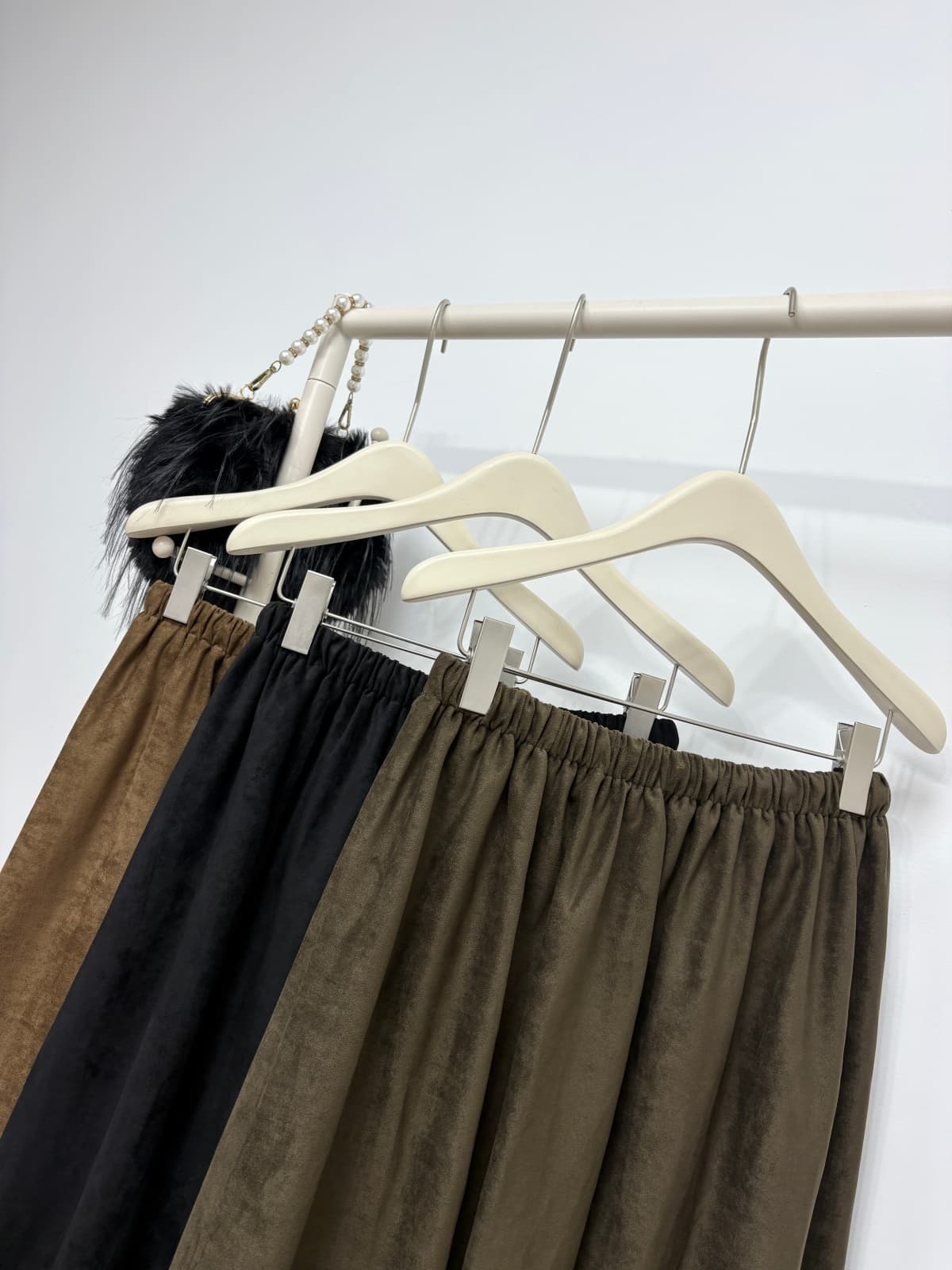 실사 가을 새로운 오래된 돈 바람 무거운 작업 화상 꽃 홀로우 아웃 레이스 반신 스커트 다용도 허리밴드 플러시 중간 스커트 상세 이미지 18