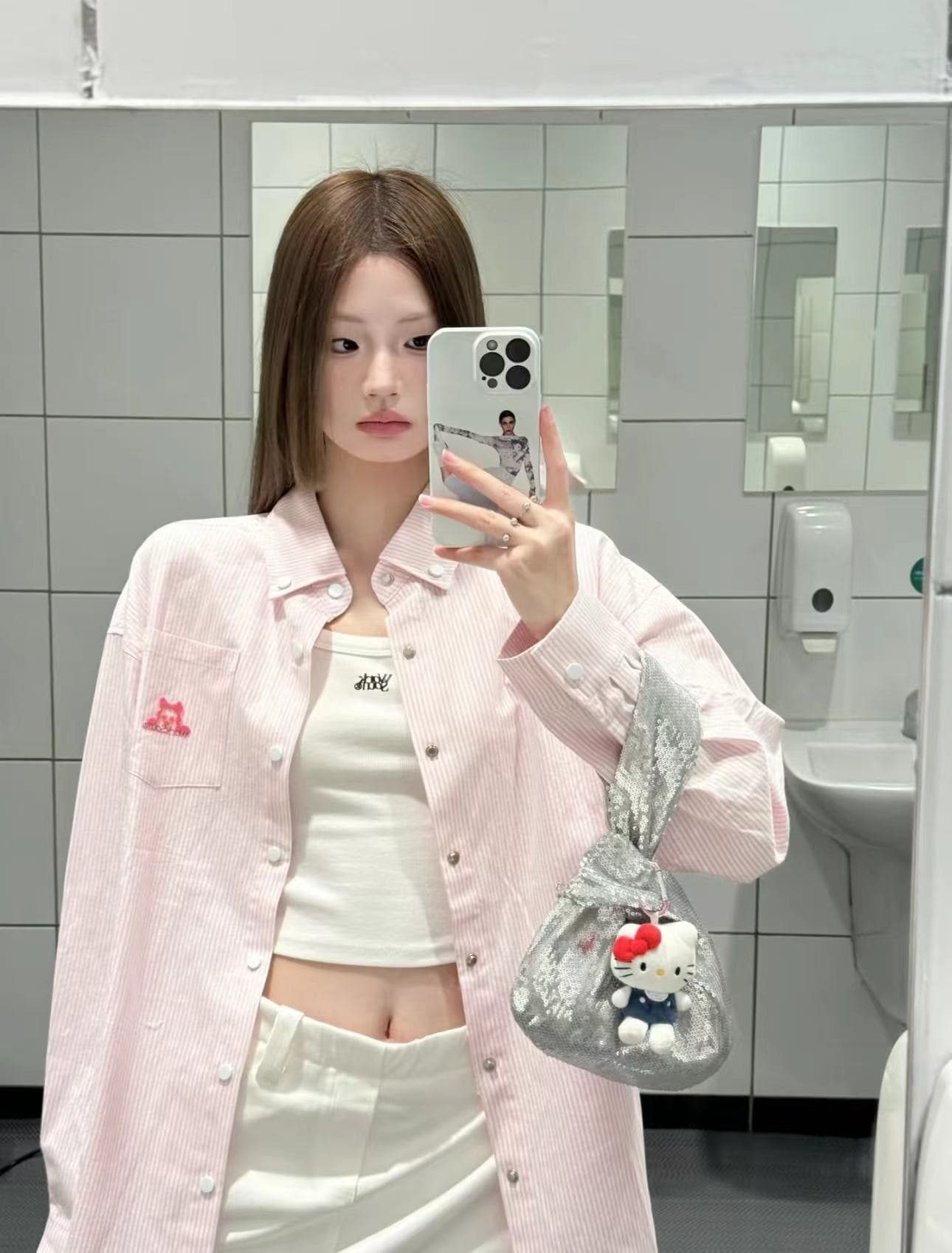 실사 정가 가을 자외선 차단 외출용 스트라이프 셔츠 레트로 캐주얼 루즈핏 다용도 여성 이미지 3