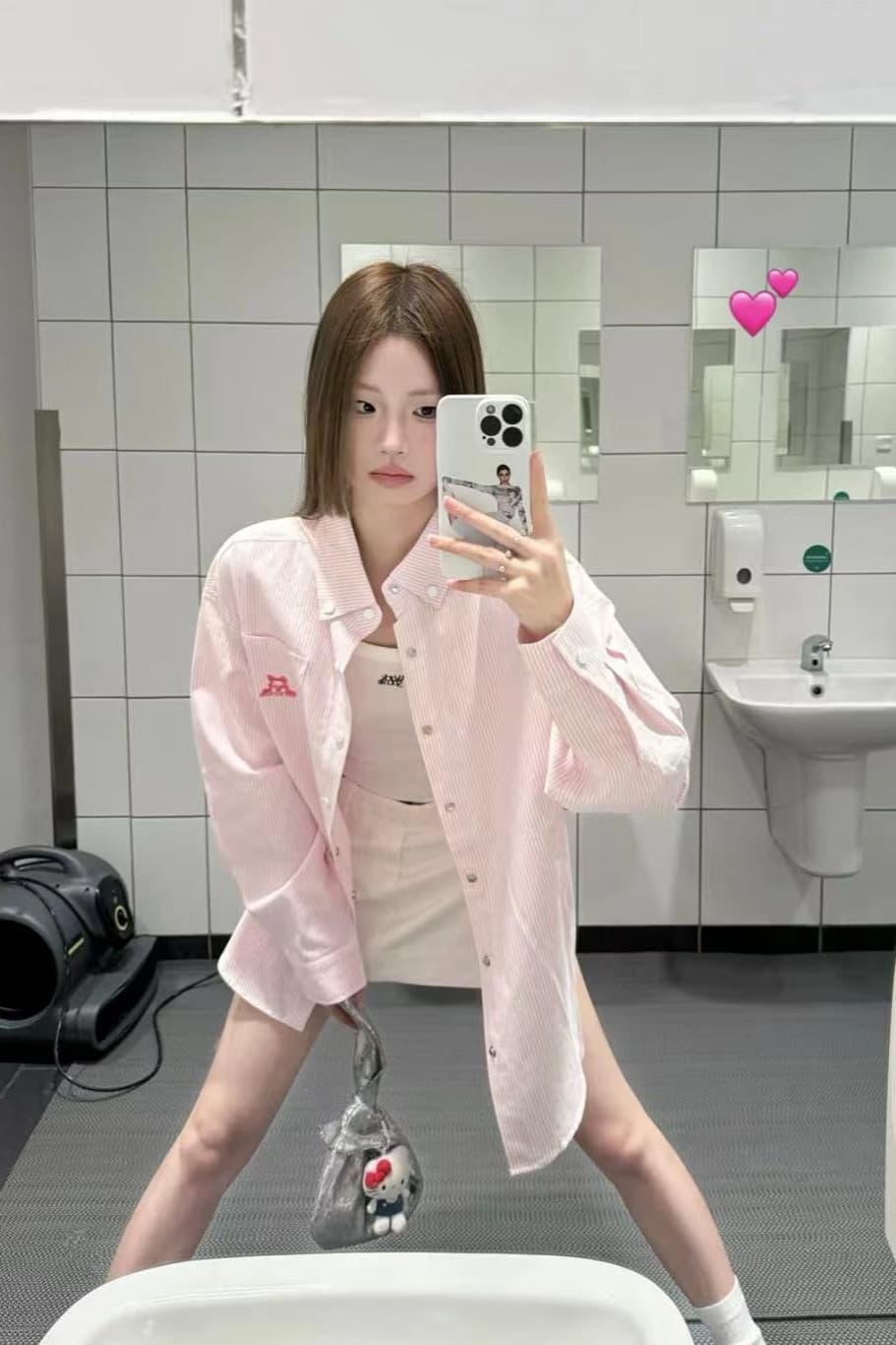 실사 정가 가을 자외선 차단 외출용 스트라이프 셔츠 레트로 캐주얼 루즈핏 다용도 여성 이미지 5