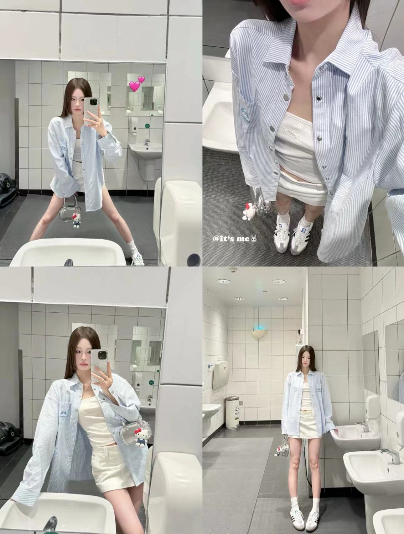 실사 정가 가을 자외선 차단 외출용 스트라이프 셔츠 레트로 캐주얼 루즈핏 다용도 여성 상세 이미지 6