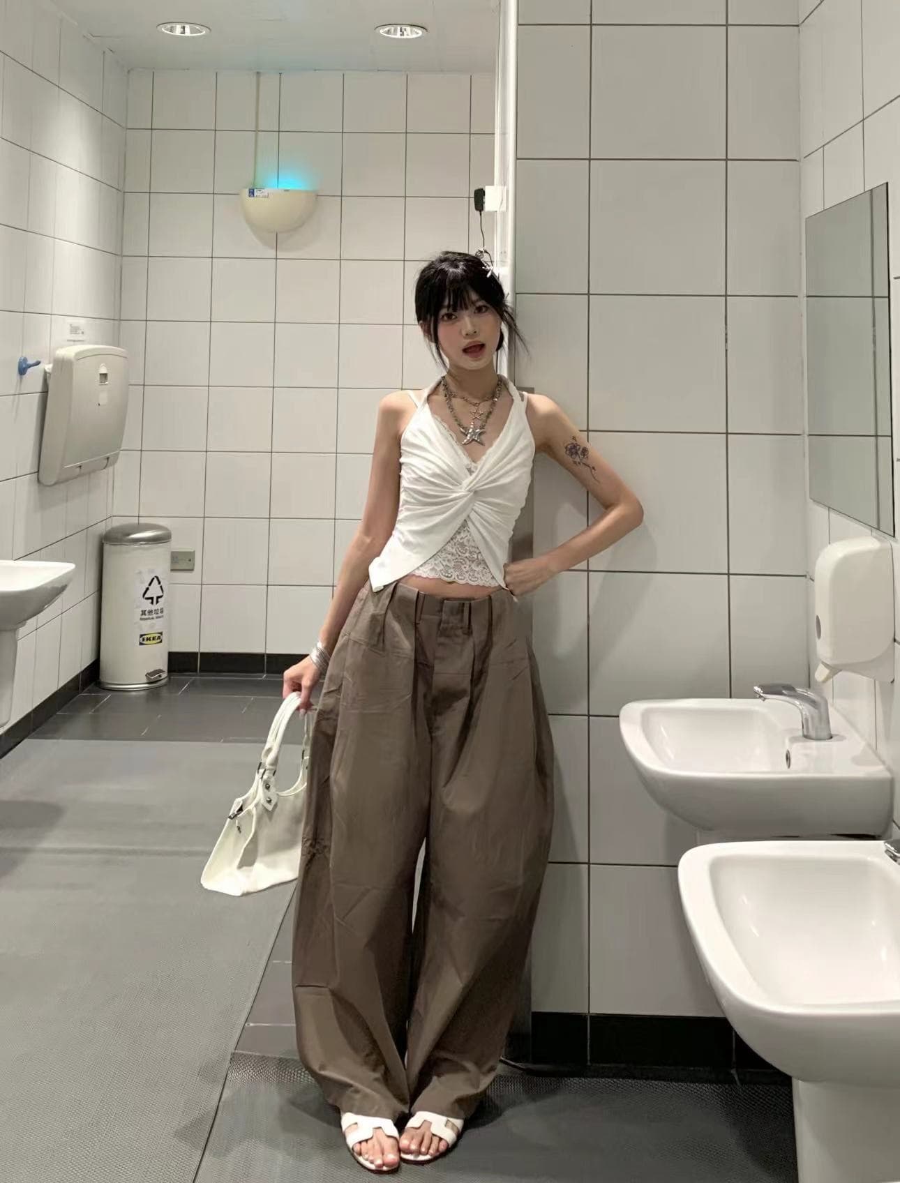 실사 정가 여름 순수한 욕망 섹시함 슬림해 보이는 패치워크 레이스 행침 목 핫걸 V넥 출퇴근 조끼 여성 상세 이미지 5