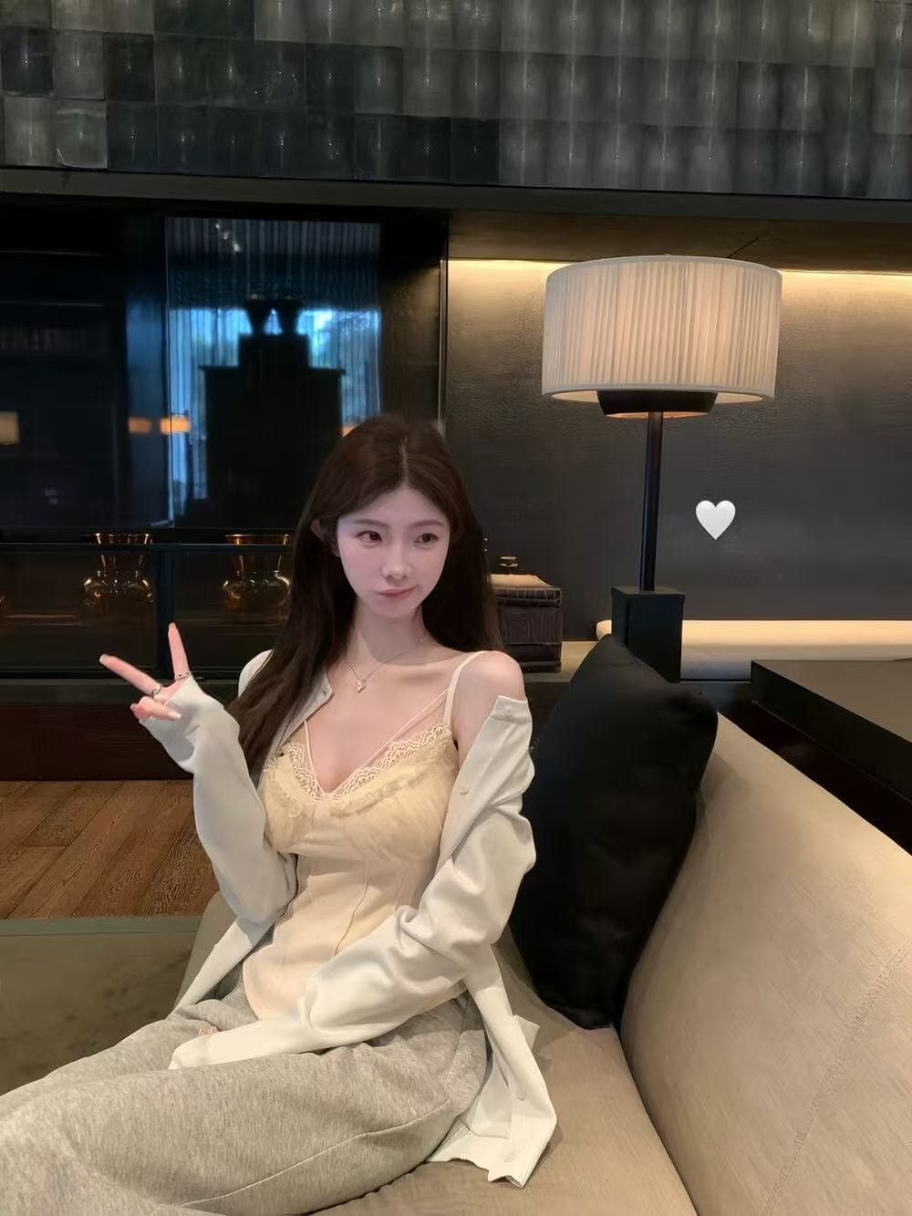 화이트 워터 여성 분위기 레이스 세트 그룹 계단식 망사 기본 셔츠 여성 벨트 가슴 패드 슬립 순수한 욕망 분위기 센스 맨위 상세 이미지 3