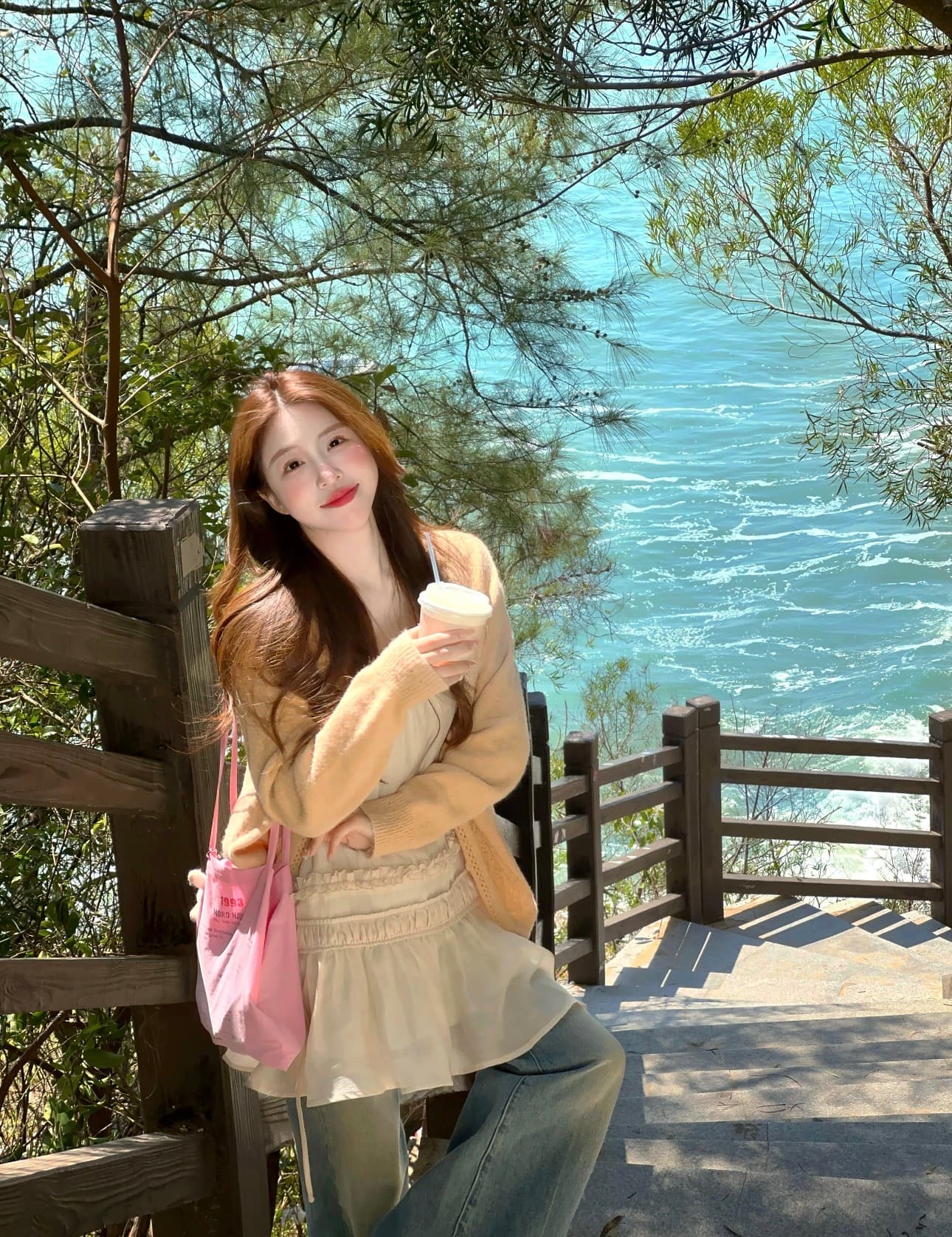 실사 정가 달콤함 얇은 스타일 홀로우 아웃 니트 오픈 가디건 프릴 한 마디 슬립 드레스 여성 드레스 상세 이미지 2