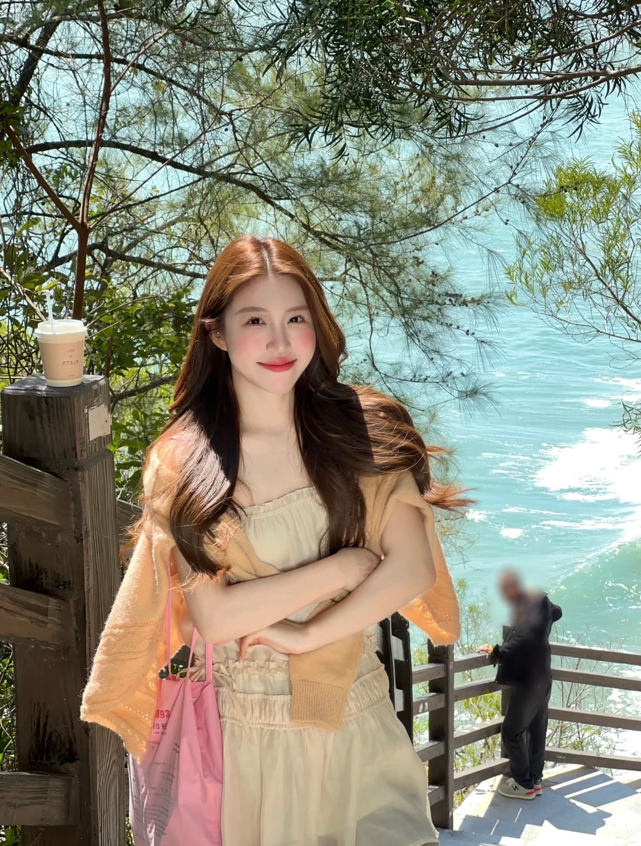 실사 정가 달콤함 얇은 스타일 홀로우 아웃 니트 오픈 가디건 프릴 한 마디 슬립 드레스 여성 드레스 상세 이미지 3