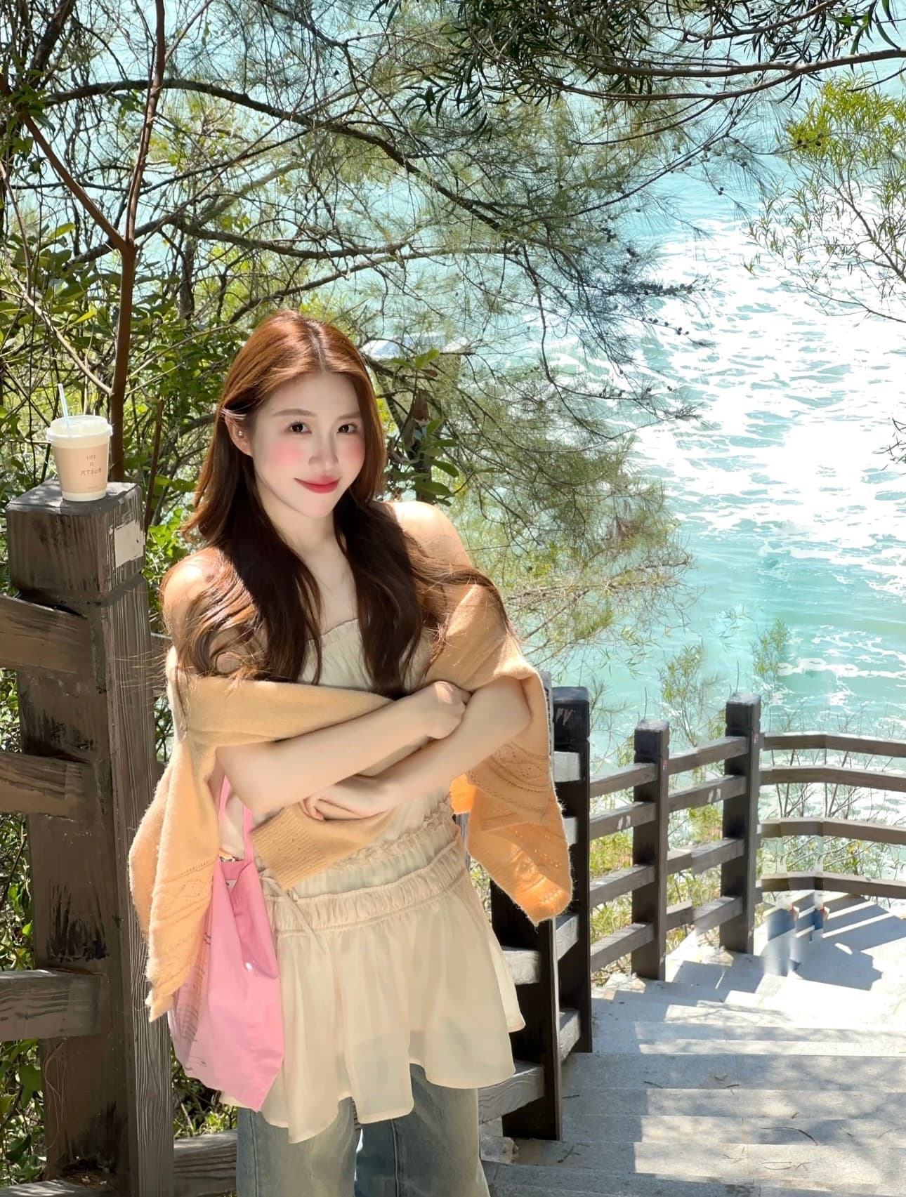 실사 정가 달콤함 얇은 스타일 홀로우 아웃 니트 오픈 가디건 프릴 한 마디 슬립 드레스 여성 드레스 상세 이미지 5