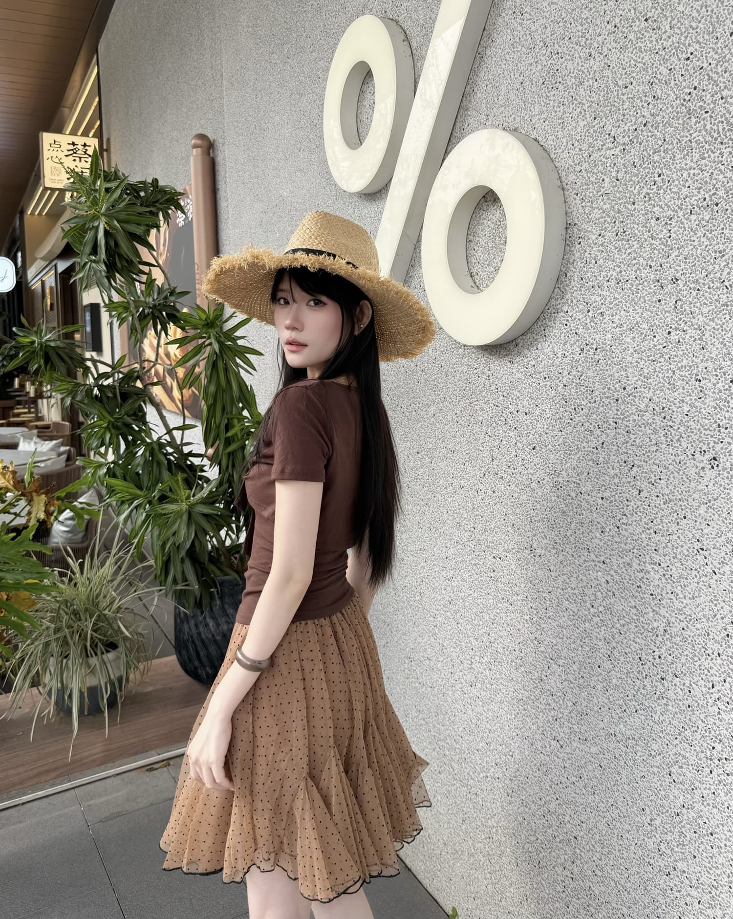 실사 정가 달콤한 매운맛 바람 레이스 측면 슬립 티셔츠 세트 여성 센스 도트 무늬 망사 퍼프 반신 스커트 여성 상세 이미지 5