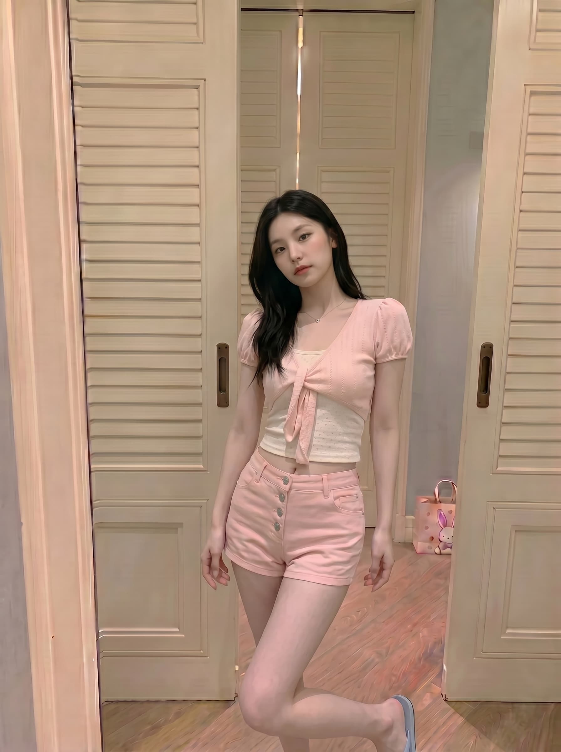 실사 정가 여름 달콤함 부서 매듭 페이크 레이어드 도트 무늬 패치워크 티셔츠 몸매 가꾸기 슬림해 보이는 반팔 여성 상세 이미지 6