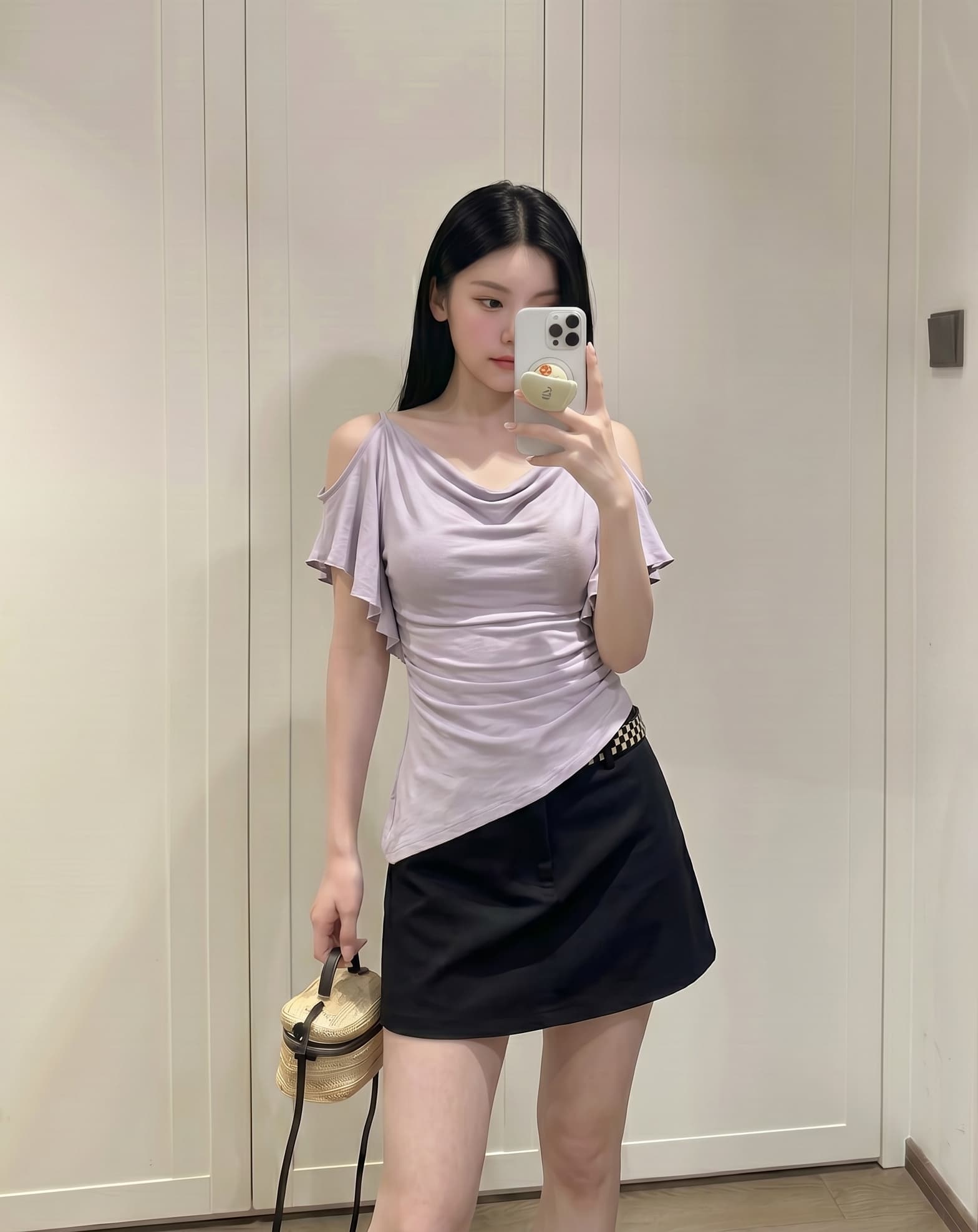 실사 정가 프랑스식 흔들다 칼라 가을 어깨 의류 여성 오프숄더 프릴 티셔츠 이미지 3