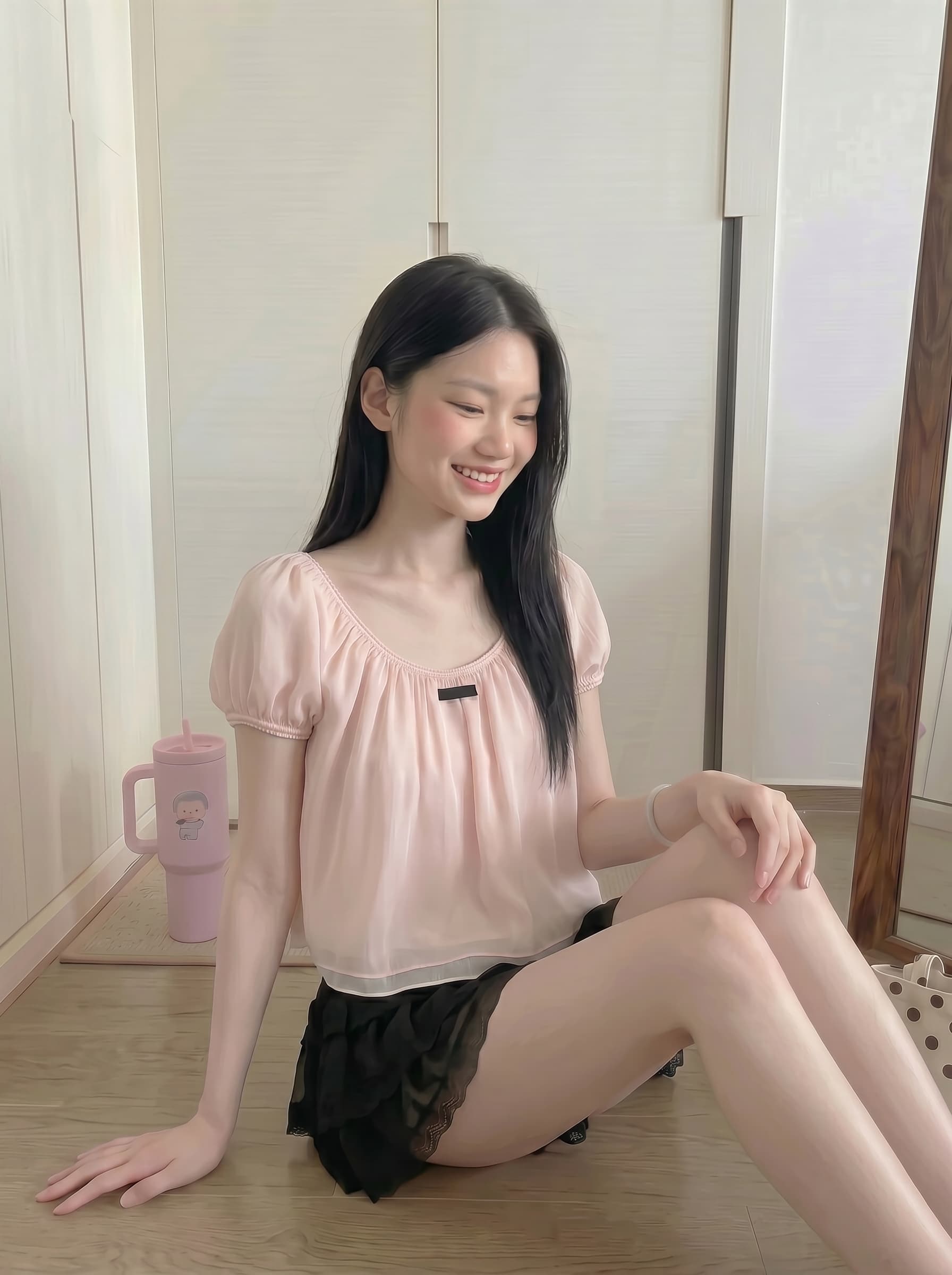 실사 정가 u 칼라 여름 새로운 한 부서 배색 패치워크 슬림해 보이는 루즈핏 슬림해 보이는 맨위 여성 상세 이미지 5