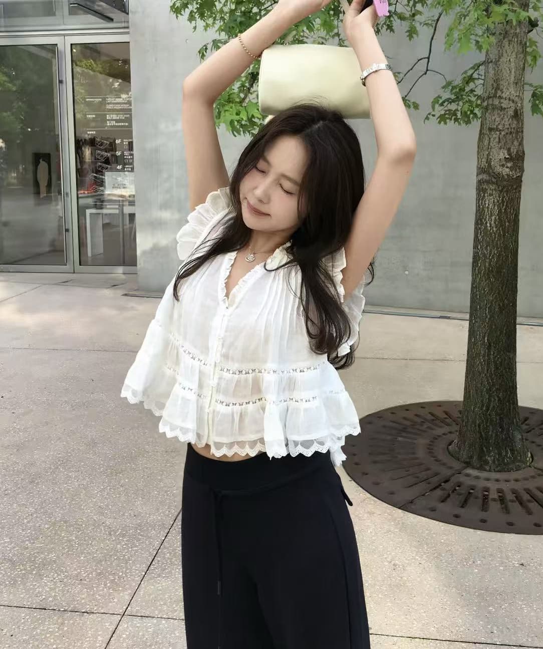 실사 정가 순수한 욕망 레이스 인형 셔츠 맨위 프랑스식 프릴 여성 셔츠 이미지 2