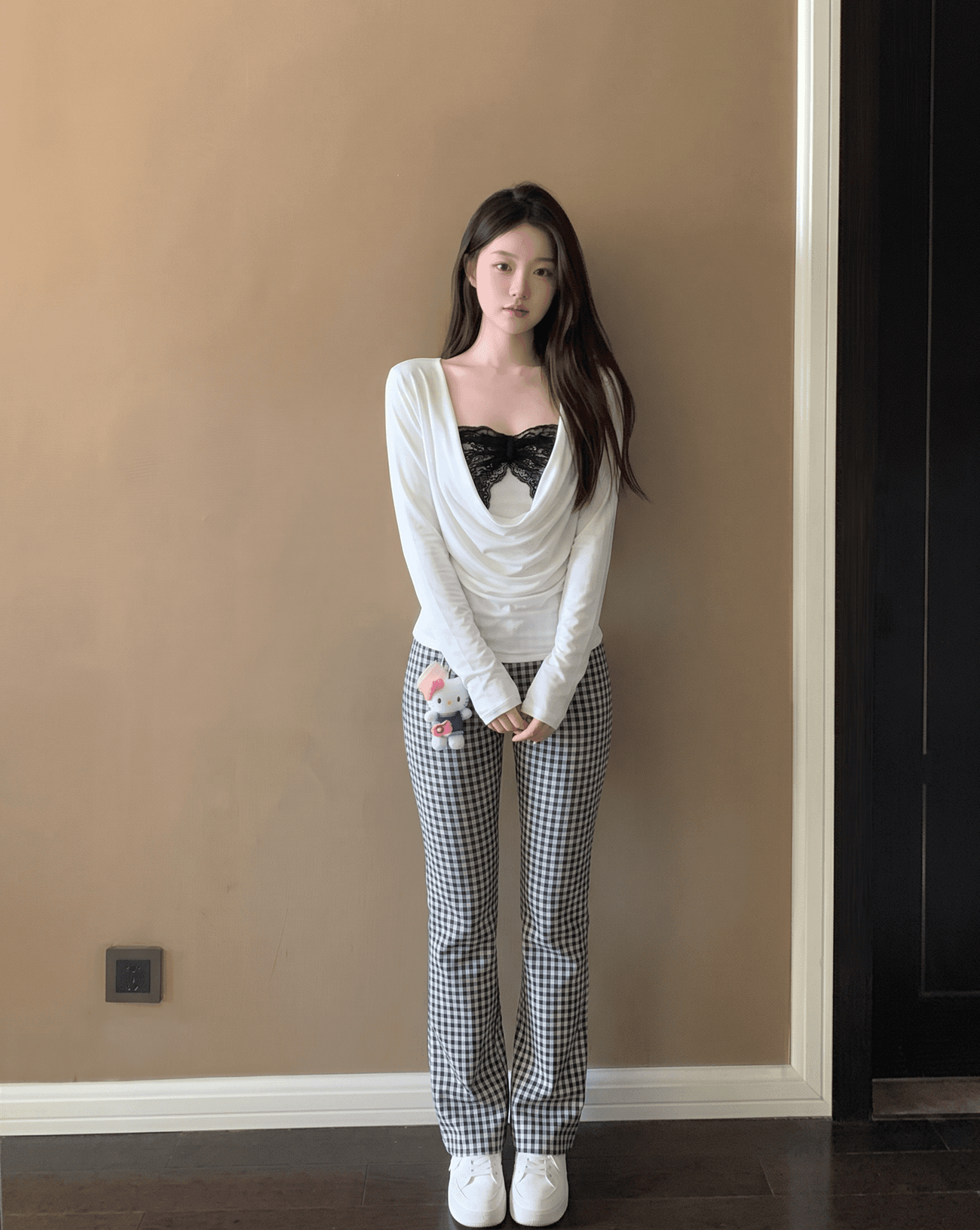 실사 정가 레이스 조각 튜브탑 조끼 여성 흔들다 칼라 주름 블라우스 몸매 가꾸기 슬림해 보이는 사실 두 조각 맨위 여성 상세 이미지 6