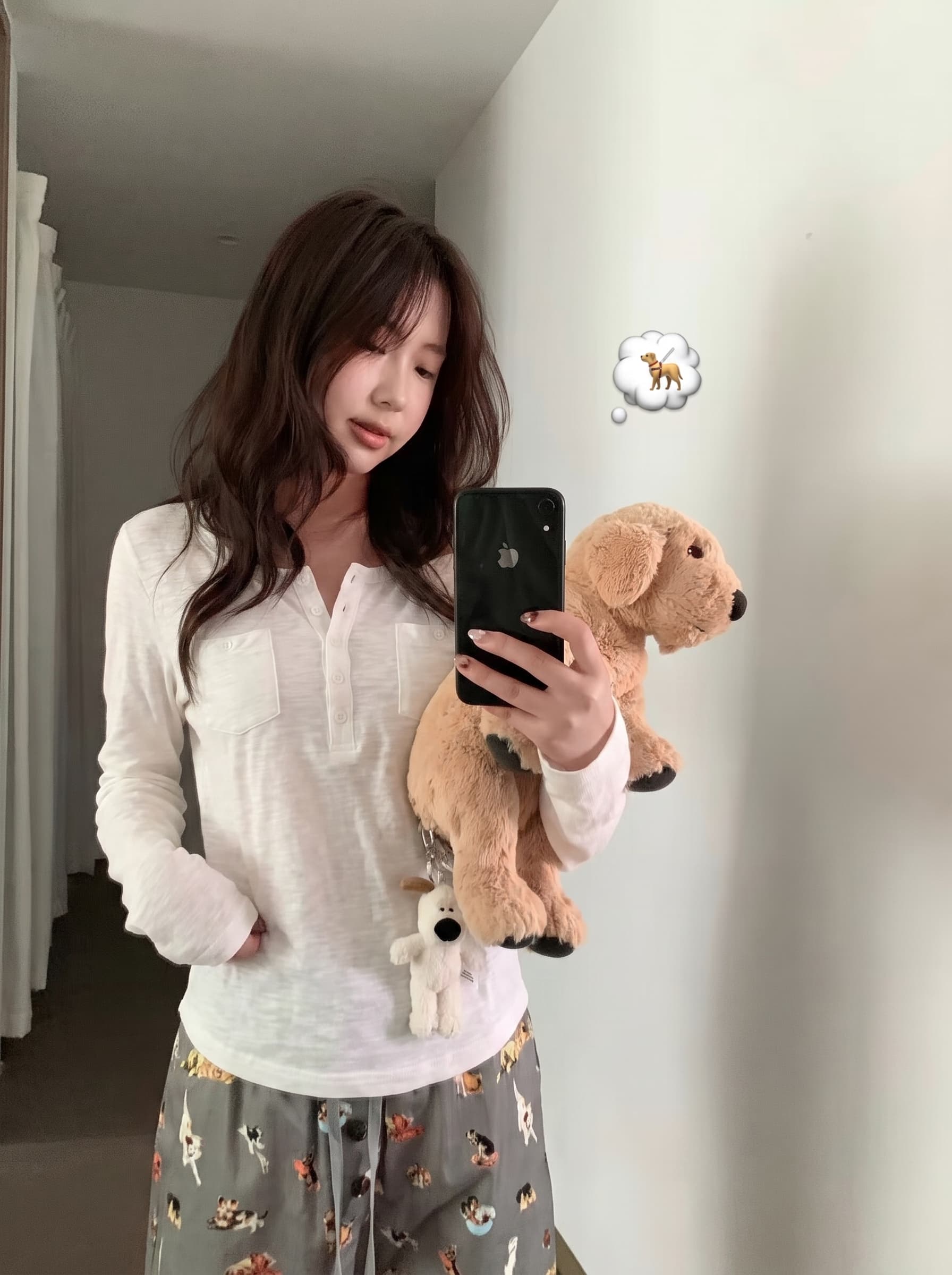 실사 정가 대나무 마디 면 헨리 칼라 워크웨어 버클 袢 슬림해 보이는 긴팔 티셔츠 여성 가을 맨위 상세 이미지 5