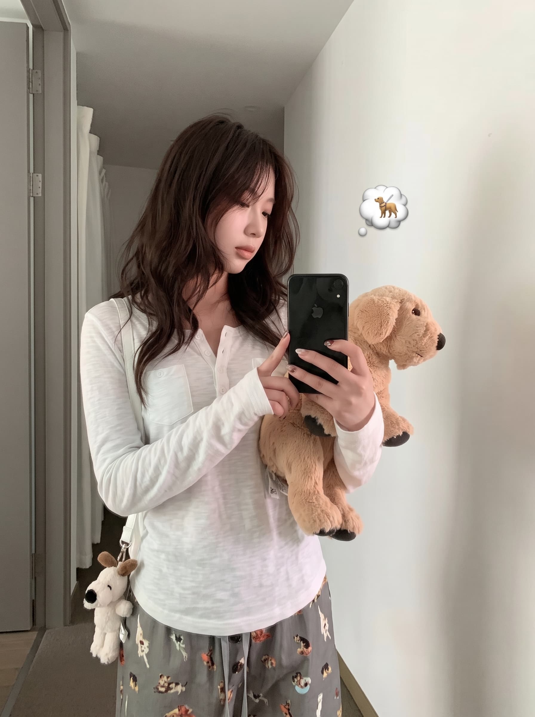 실사 정가 대나무 마디 면 헨리 칼라 워크웨어 버클 袢 슬림해 보이는 긴팔 티셔츠 여성 가을 맨위 상세 이미지 6