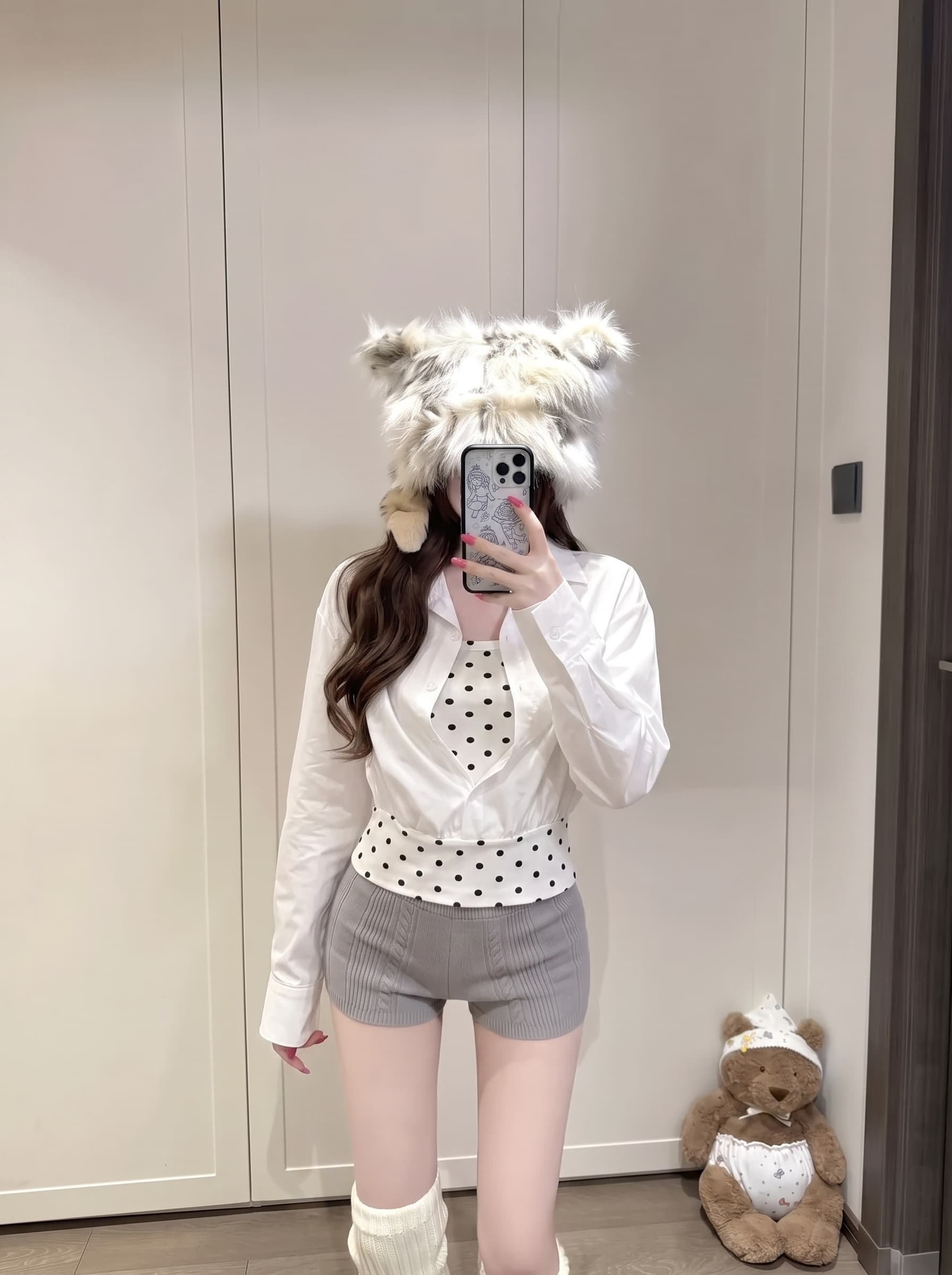 실사 정가 자외선 차단 차가운 센스 페이크 레이어드 셔츠 긴팔 몸매 가꾸기 화이트 재킷 셔츠 여자 상세 이미지 3