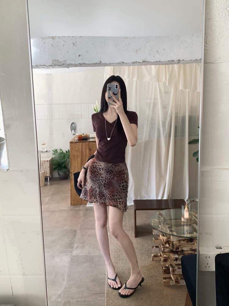 실사 핫걸 레트로 레오파드 무늬 반신 스커트 여름 지방 mm 새로운 하이웨이스트 인어 꼬리 스커트 품격 타이트 스커트 미니 스커트 상세 이미지 10