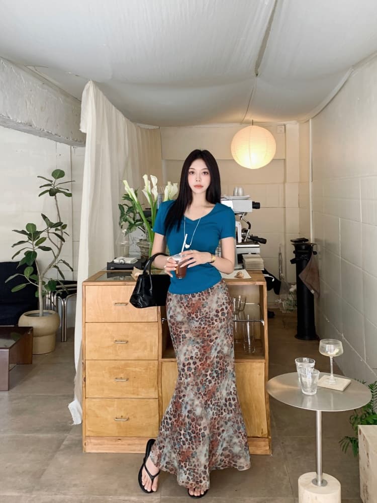 실사 핫걸 레트로 레오파드 무늬 반신 스커트 여름 지방 mm 새로운 하이웨이스트 인어 꼬리 스커트 품격 타이트 스커트 미니 스커트 상세 이미지 26