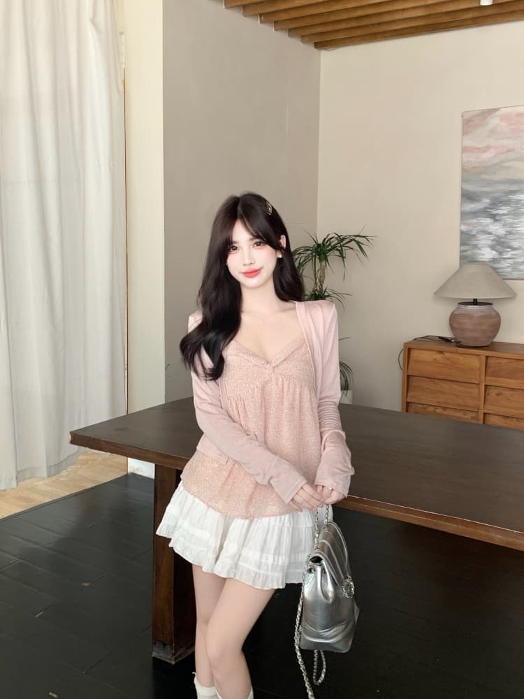 실사 수채화 꽃 질감 센스 지방 mm 캐미솔 민소매 캐주얼 작은 대중 디자인 센스 여름 새로운 작은 셔츠 상세 이미지 8