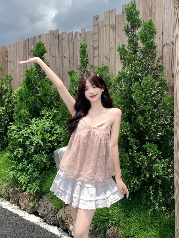 실사 수채화 꽃 질감 센스 지방 mm 캐미솔 민소매 캐주얼 작은 대중 디자인 센스 여름 새로운 작은 셔츠 상세 이미지 9
