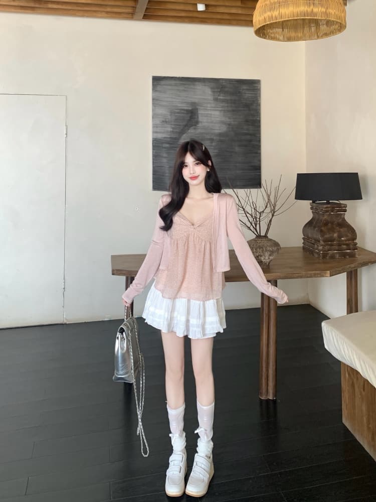 실사 수채화 꽃 질감 센스 지방 mm 캐미솔 민소매 캐주얼 작은 대중 디자인 센스 여름 새로운 작은 셔츠 상세 이미지 11