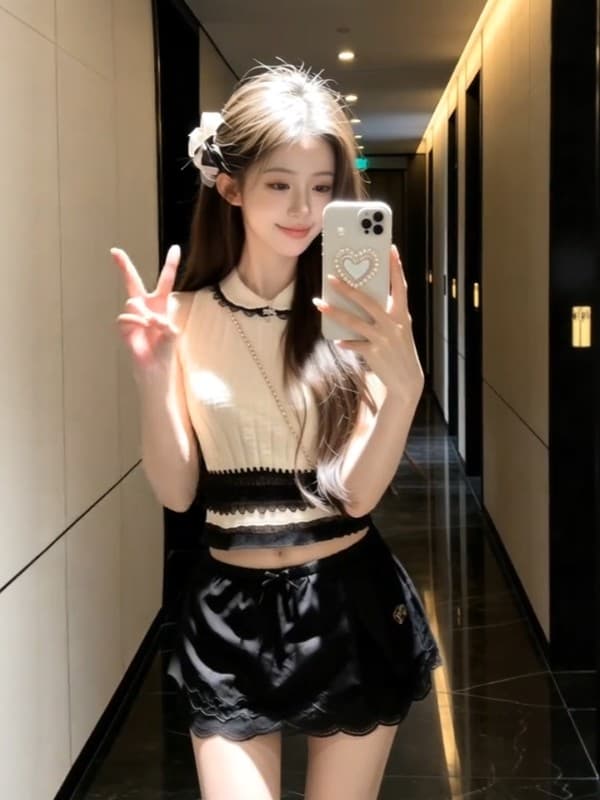 프랑스식 품격 베이비 칼라 핫걸 레이스 니트 조끼 여성 의류 2026 여름 새로운 작은 샤넬 스타일 아름다운 맨위 상세 이미지 4