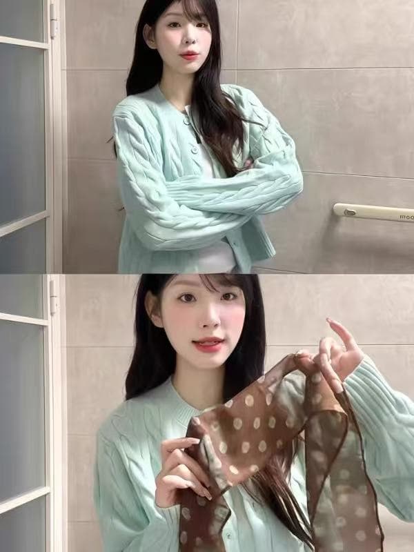 꽈배기 니트 오픈 가디건 여성 코트 가을 한 부서 고급 센스 이른 봄 착용 가져 가라. 스웨터 몸매 가꾸기 쇼트 스타일 외부 잡아라. 의류 상세 이미지 4