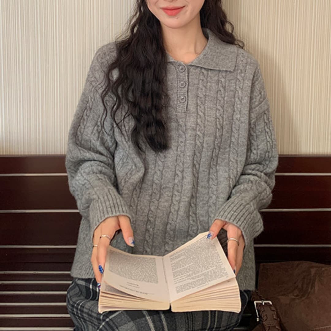 한 부서 달콤함 꽈배기 스웨터 여자 2026 겨울 새로운 캐주얼 레트로 디자인 센스 다용도 품격 부드러운 찹쌀 맨위