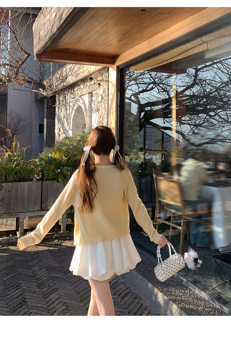 한 부서 느긋한 바람 레트로 니트 오픈 가디건 스웨터 여성 코트 새로운 이른 가을 품격 몸매 가꾸기 쇼트 스타일 맨위 상세 이미지 22