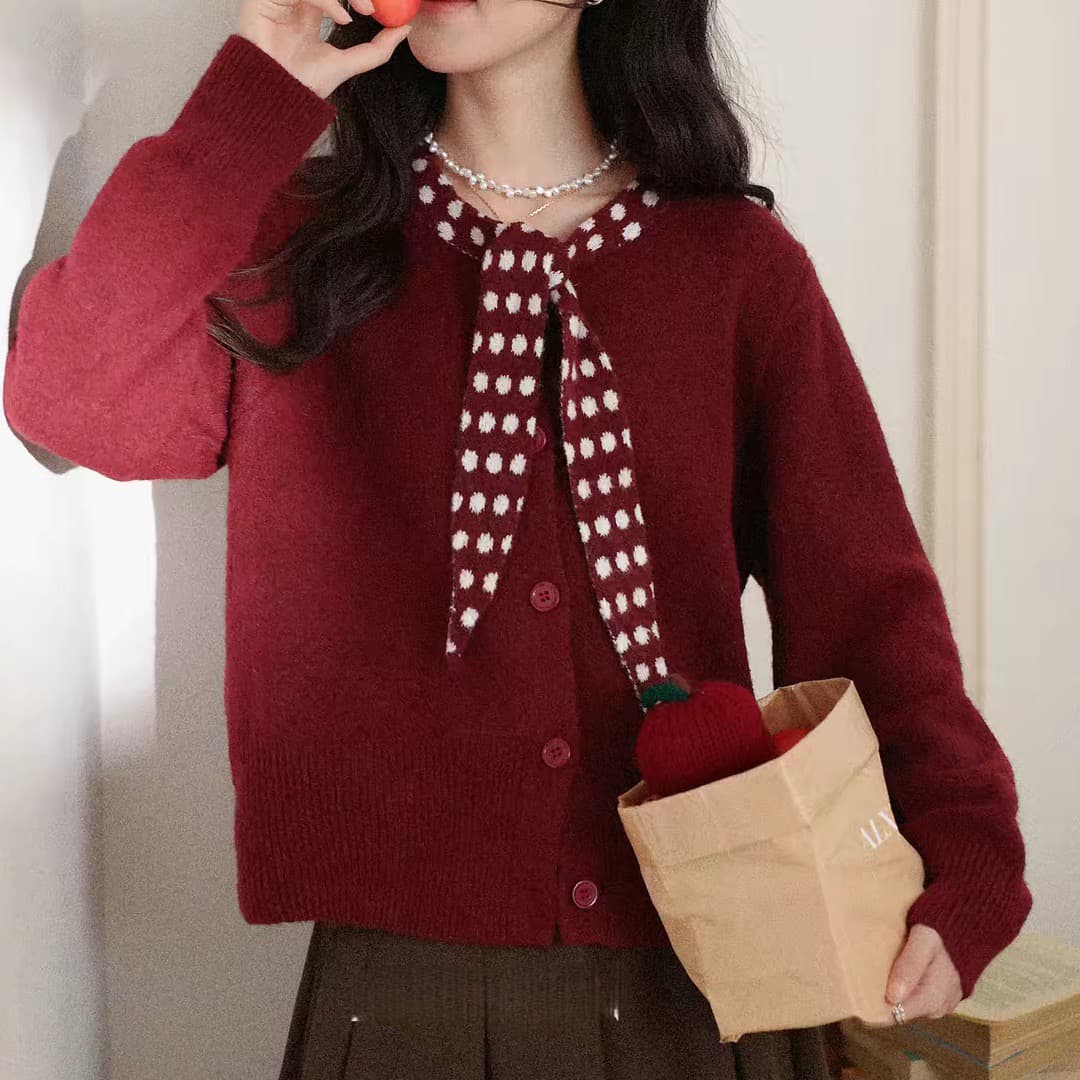 한 부서 새로운 패션 디자인 센스 니트 풀오버 맨위 여성 달콤함 작은 키 학원 스웨터 여자 상세 이미지 6