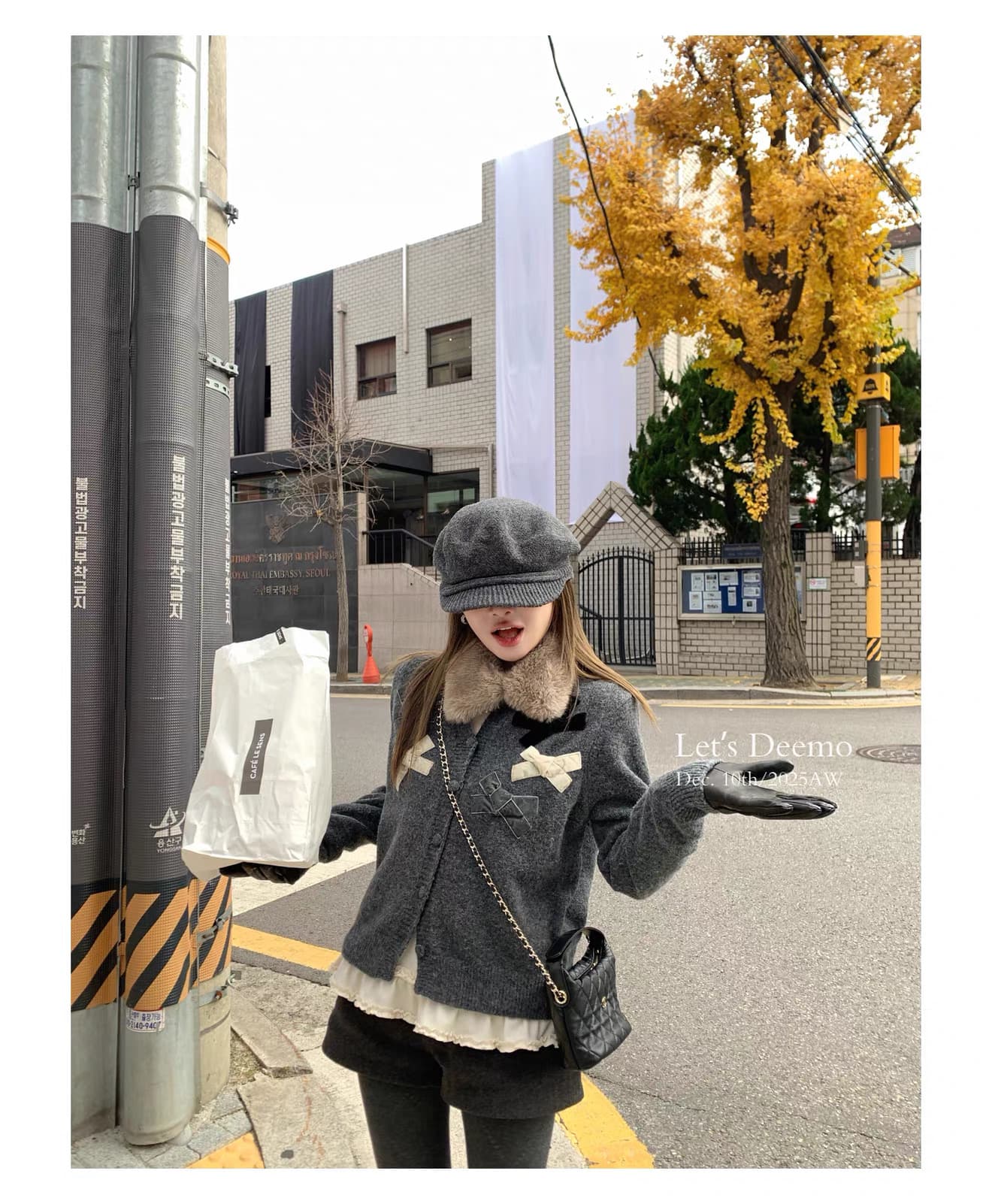 한 부서 우유 fufu 파란색 니트 오픈 가디건 여성 가을 겨울 새로운 나비 매듭 부드러운 찹쌀 스웨터 코트 달콤한 자매 맨위 트렌디 상세 이미지 7