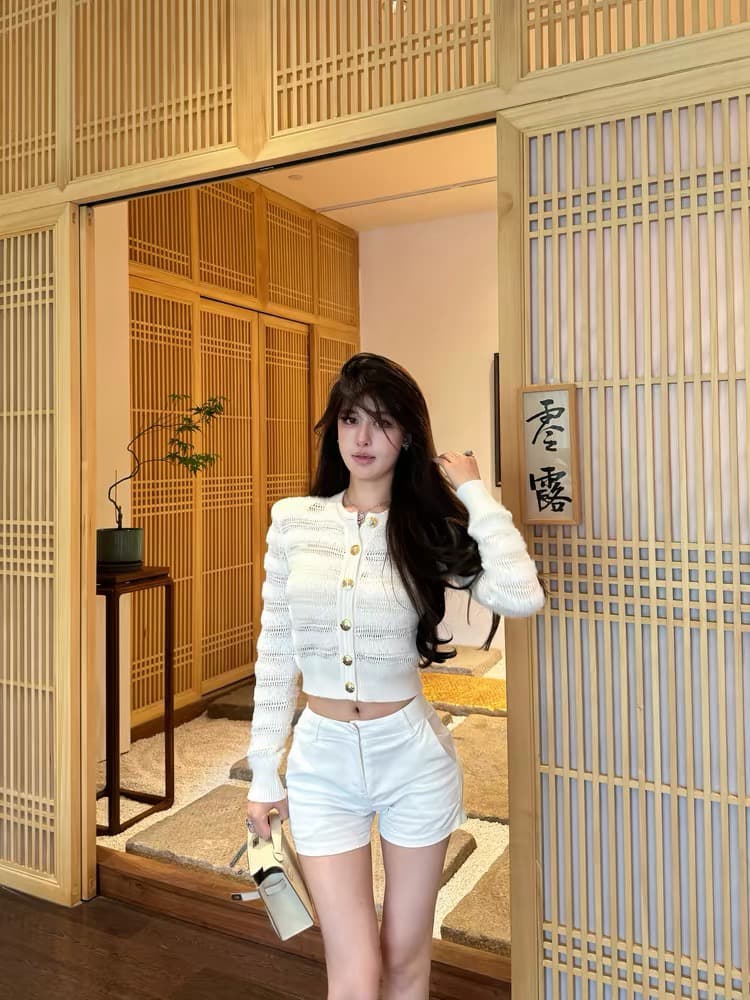 작은 샤넬 스타일 카디건 코트 여성 짧은 2026 새로운 폭발 이른 가을 착용 가져 가라. 고급 센스 품격 다용도 이미지 4