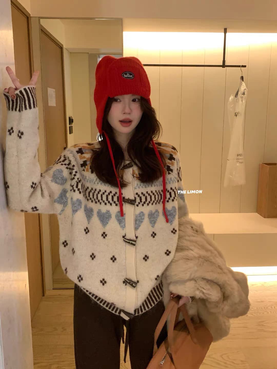 한 부서 무거운 작업 공정한 섬 소뿔 버클 스웨터 오픈 가디건 여성 슈퍼 잘 생긴 루즈핏 외국 가스 다용도 니트 재킷 맨위 상세 이미지 4