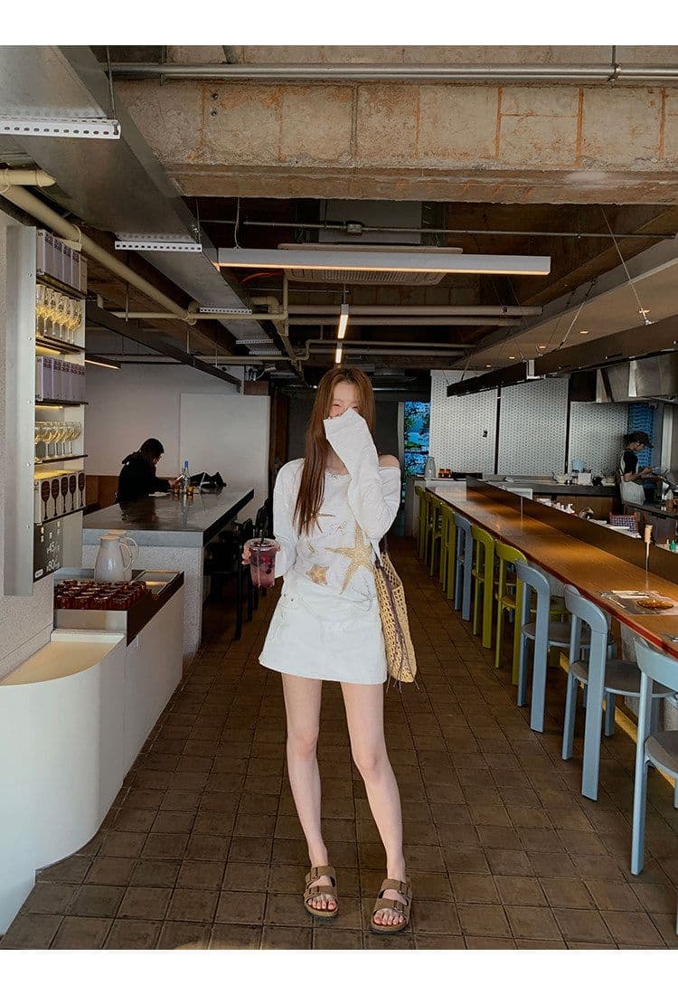 성분 65 폴리에스터 35 면 자외선 차단 블라우스 여성 여름 ootd 착용 가져 가라. 긴팔 티셔츠 화이트 상세 이미지 17