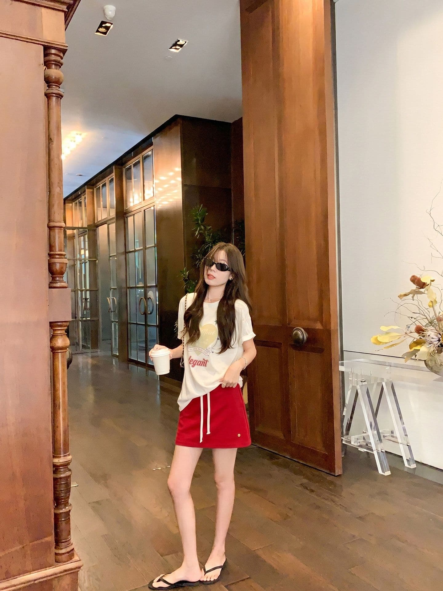 성분 30 폴리 에스터 32 끈끈한 섬유 38 면 새로운 프린트 라운드 넥 반팔 티셔츠 여성 루즈핏 캐주얼 새로운 맨위 상세 이미지 4