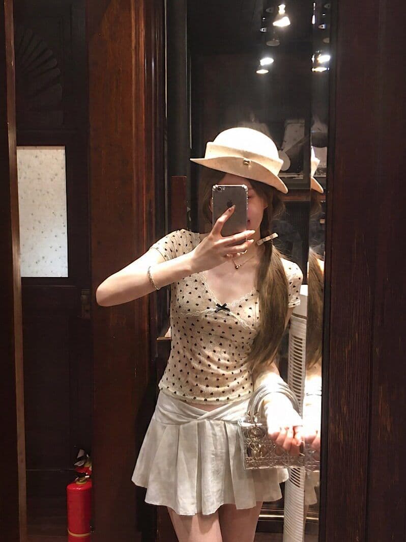 성분 94 나일론 6 암모니아 Lun 순수한 욕망 바람 쌀 회색 홀치기 염색 하트 프린트 반팔 티셔츠