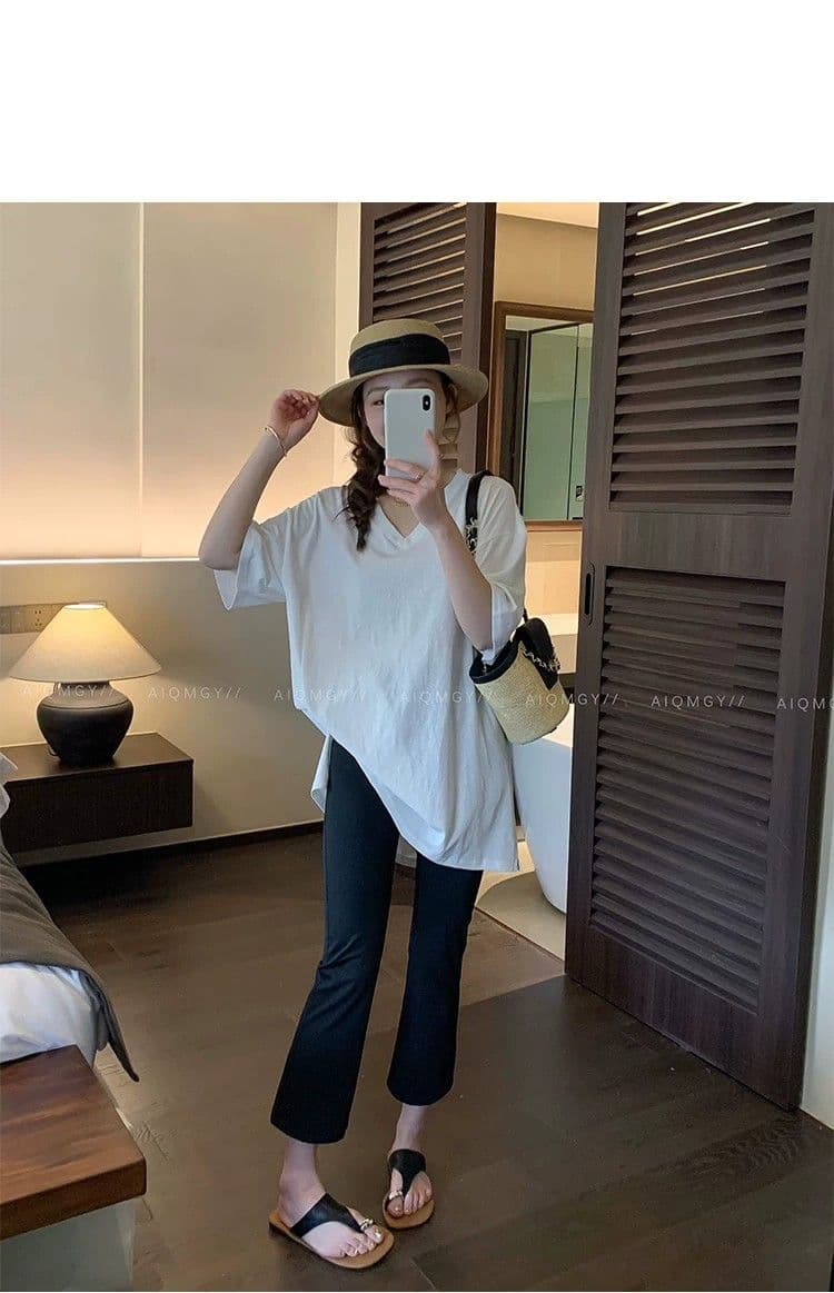 8 점 담배 파이프 부츠컷 바지 캐주얼 요가 알몸의 피부 센스 슬림해 보이는 여름 바지 상세 이미지 5