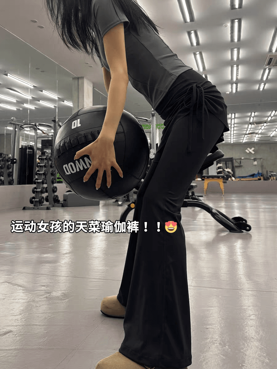 페이크 레이어드 랩스커트팬츠 부츠컷 외출용 요가 슬림해 보이는 긴 바지 상세 이미지 8