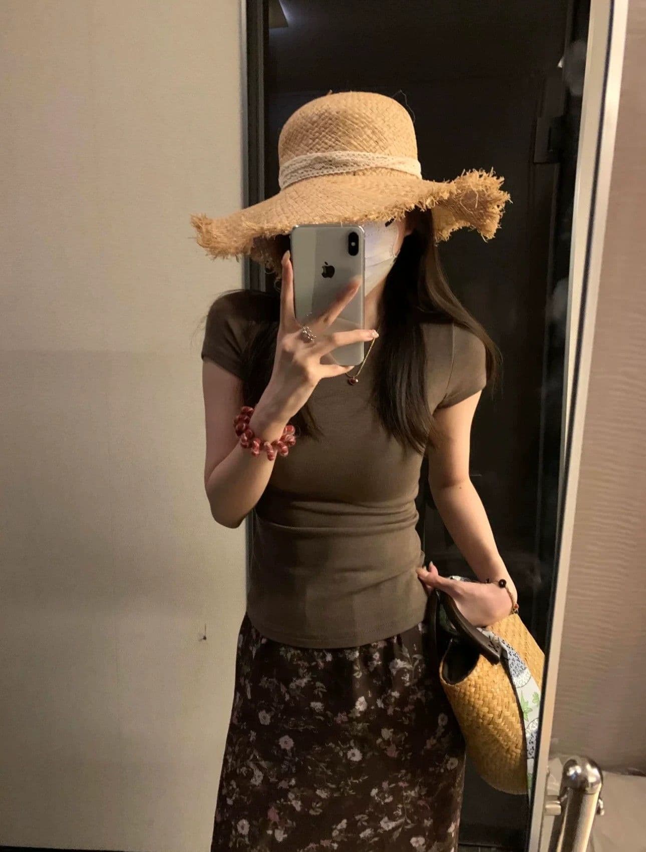 여름 허리밴드 도루 가을 센스 레트로 쉬폰 꽃무늬 반신 스커트 상세 이미지 9