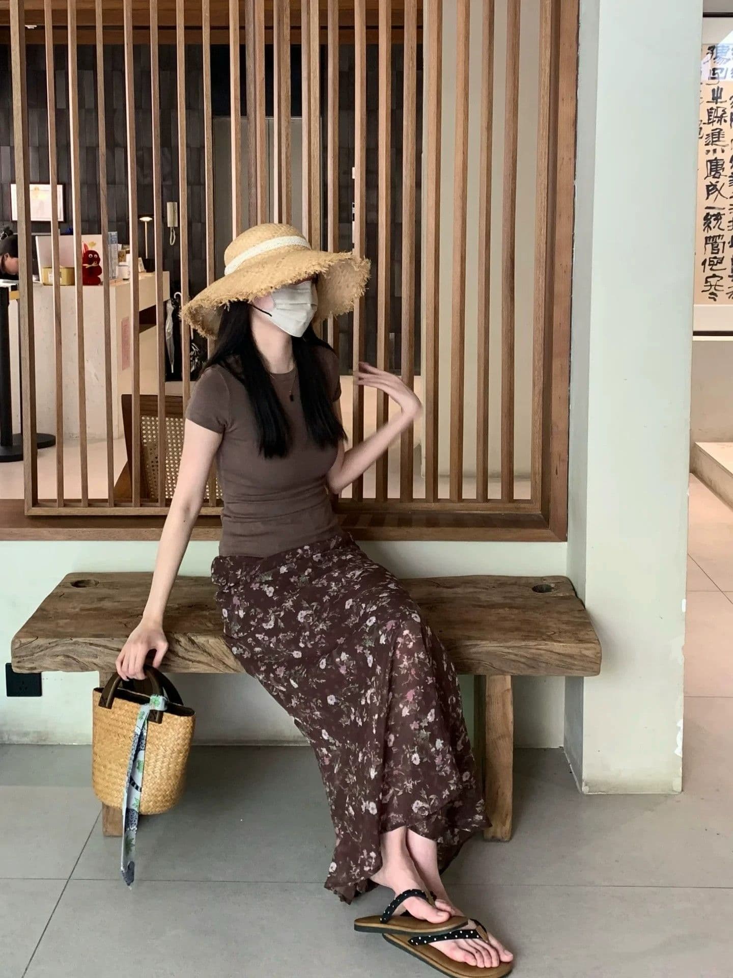 여름 허리밴드 도루 가을 센스 레트로 쉬폰 꽃무늬 반신 스커트 상세 이미지 25