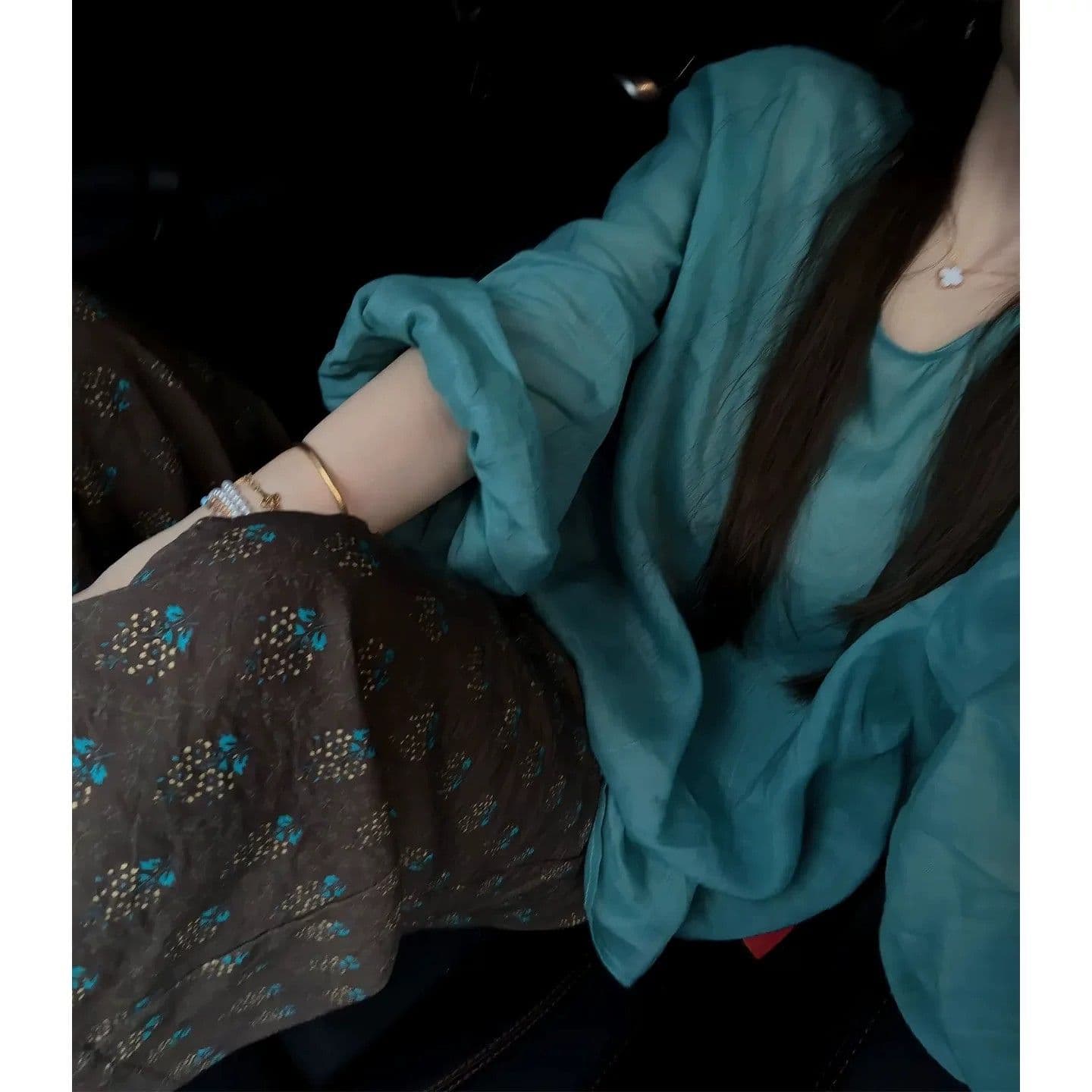 여름 새로운 작은 대중 디자인 허리밴드 다용도 레트로 꽃무늬 9부 바지 이미지 5