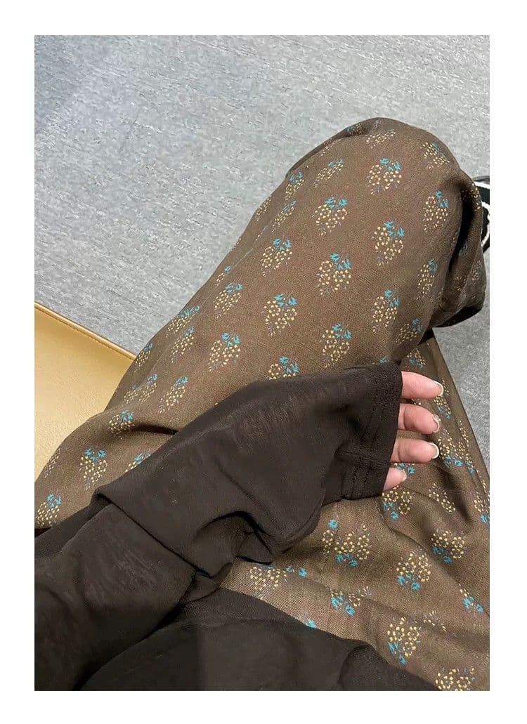 여름 새로운 작은 대중 디자인 허리밴드 다용도 레트로 꽃무늬 9부 바지 상세 이미지 5