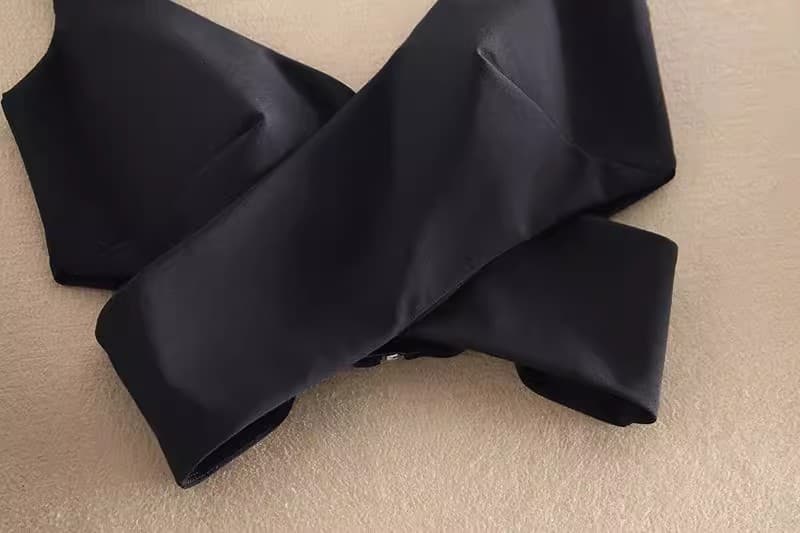 검정색 캐미솔 인사이드 가져 가라. 봄 여름 새로운 섹시함 십자가 아름다움 멜빵 가슴 패드 쇼트 스타일 정장 만나는 맨위 상세 이미지 6