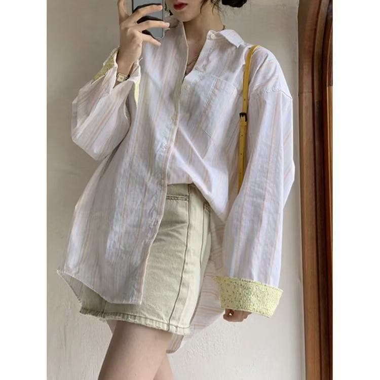 급우 셔츠 너무 많아서 그러나 나 이 조각 그리고 기타 ~ 중 동일하지 않음 코디 하이웨이스트 데님 반신 미니 스커트 이미지 3