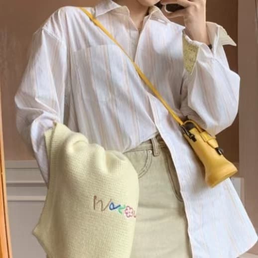 급우 셔츠 너무 많아서 그러나 나 이 조각 그리고 기타 ~ 중 동일하지 않음 코디 하이웨이스트 데님 반신 미니 스커트 이미지 2