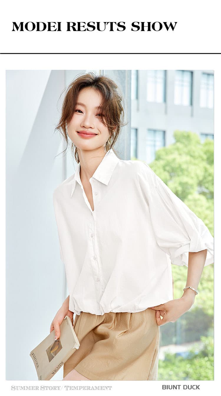 2026 여름 새로운 패션 반팔 셔츠 여성 코트 디자인 센스 고유 한 면 린넨 셔츠 Chic 루즈핏 맨위 상세 이미지 16