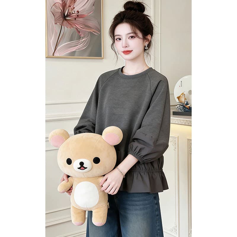 2026 가을 의상 새로운 한 부서 루즈핏 느긋한 바람 라운드 넥 후드티 여성 빈 가스 층 고유 한 아름다운 자이언트 잘 생긴 후드티 이미지 2