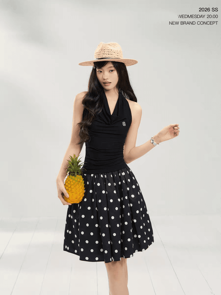 popwest 丨 오리지널 아메리칸 핫걸 몸매 가꾸기 흔들다 칼라 행침 목 여름 민소매 조끼 슬림해 보이는 맨위 이미지 4