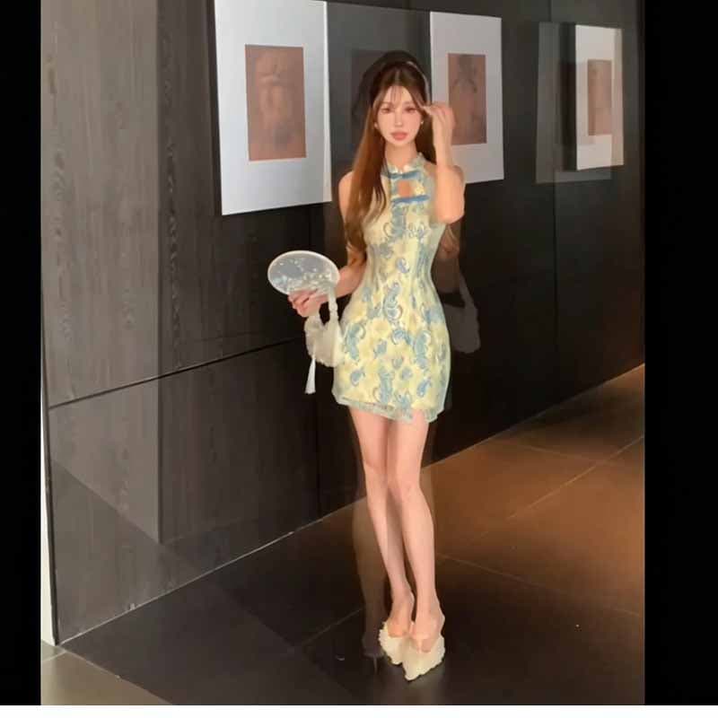 인터넷 유명인 새로운 2026 여름 섹시함 미니 스커트 타이트 스커트 드레스 이미지 4